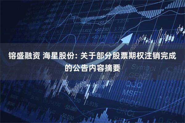 镕盛融资 海星股份: 关于部分股票期权注销完成的公告内容摘要